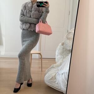 Grey fox fur vest real